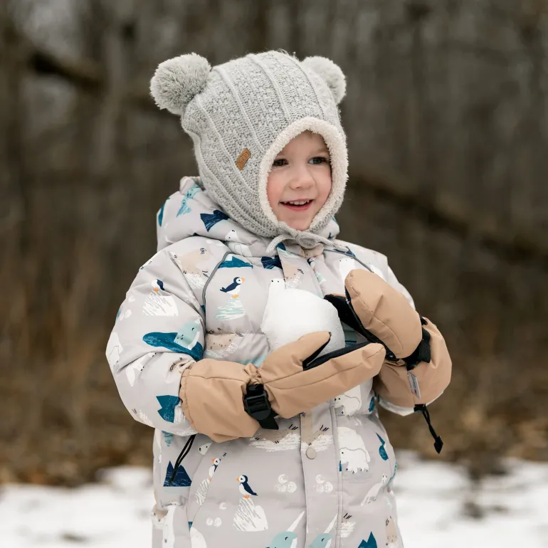 Kids Waterproof Mittens | Soft Brown