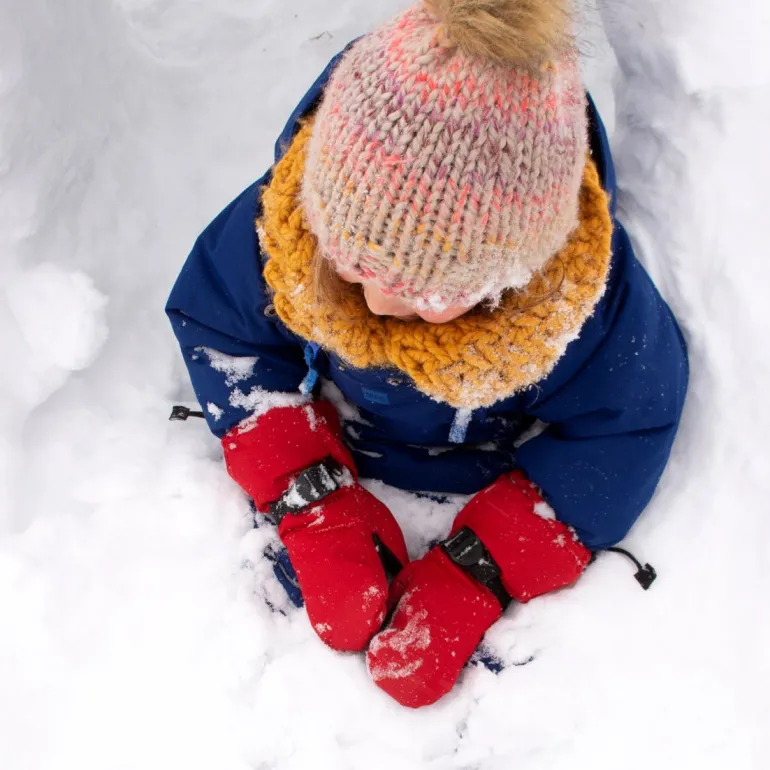 Kids Waterproof Mittens | Red