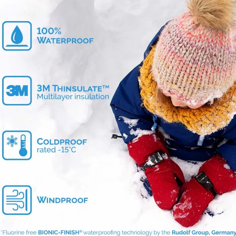 Kids Waterproof Mittens | Black Star