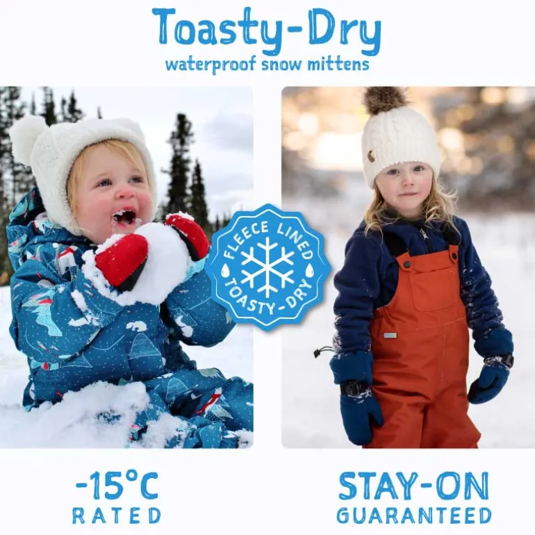 Kids Waterproof Mittens | Red