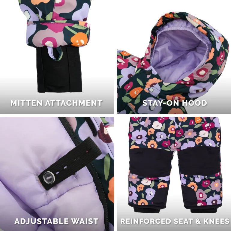 Kids Waterproof Snowsuit | Winter Flowers