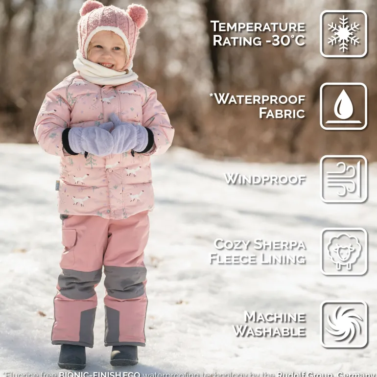 Kids Waterproof Winter Coat | Pink Forest
