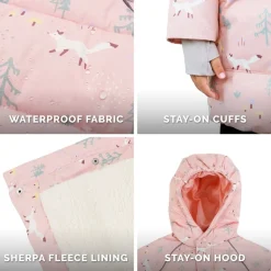 Kids Waterproof Winter Coat | Pink Forest