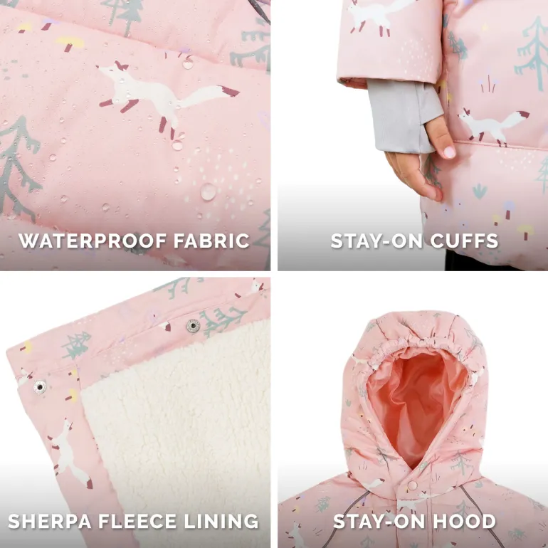 Kids Waterproof Winter Coat | Pink Forest