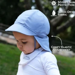 Sun Soft UV Baby Caps | Blue Grey