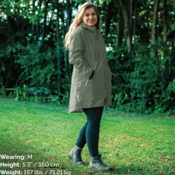 Womens Adjustable Rain Jackets | Army Green