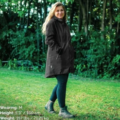 Womens Adjustable Rain Jackets | Black