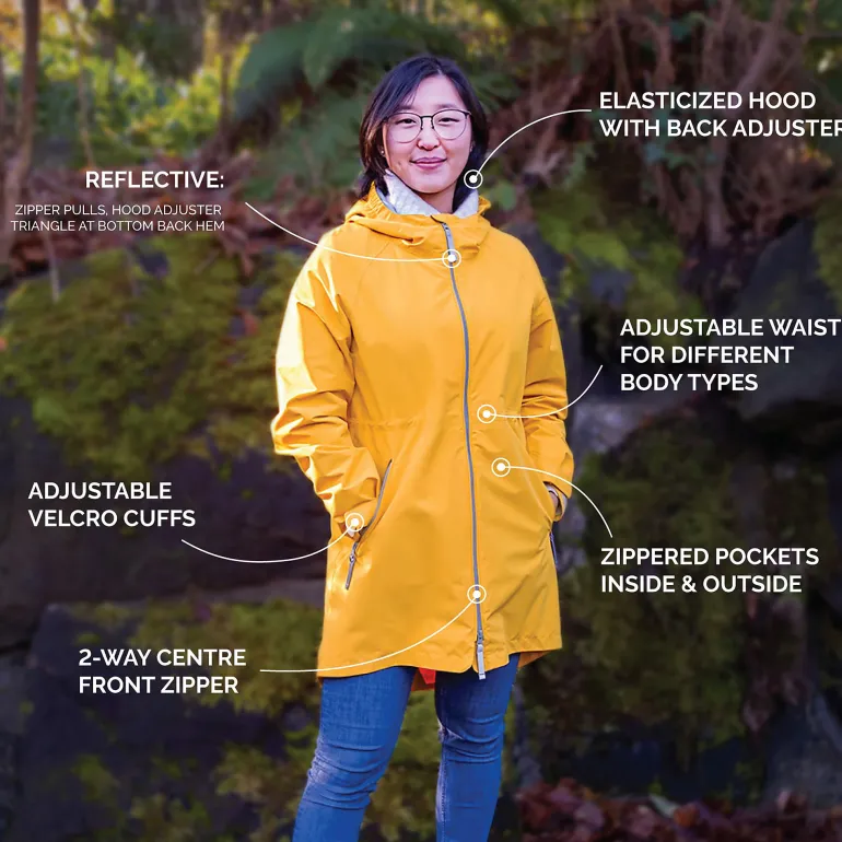Womens Adjustable Rain Jackets | Heather Grey