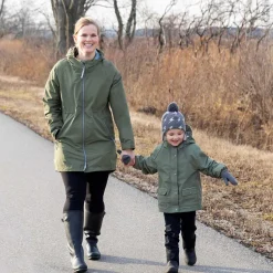Womens Adjustable Rain Jackets | Army Green