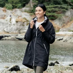 Womens Adjustable Rain Jackets | Black