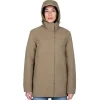 Women's Fleece Lined Rain Jacket | Earthy Khaki