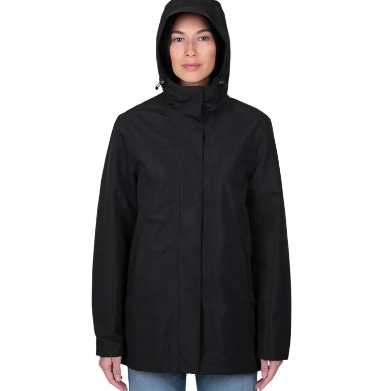 Women's Fleece Lined Rain Jacket | Black
