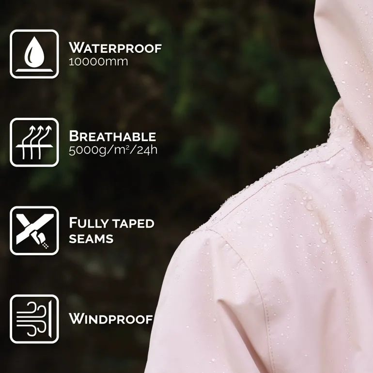 Women's Fleece Lined Rain Jacket | Light Pink
