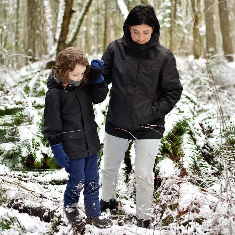 Women's Fleece Lined Rain Jacket | Black